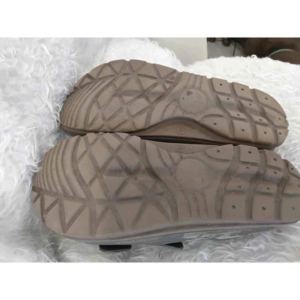 Gravity Defyer G-Defy Men 11 Brown Gray Orthotic Recovery Slide Sandals Buckle